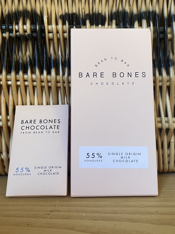 Bare Bones 55% Honduras Milk Chocolate 20g and 70g