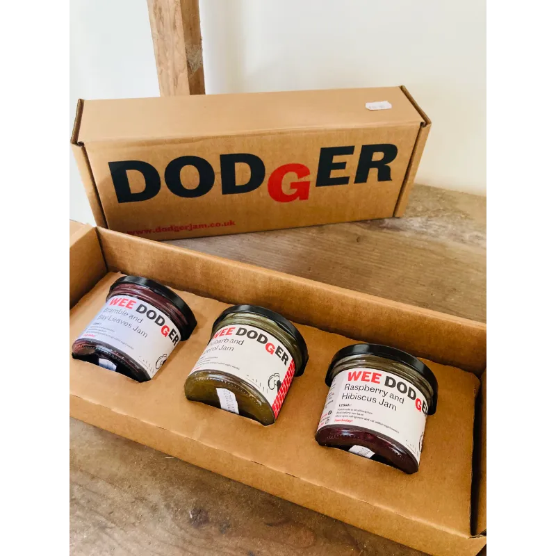 Dodger jam gift set with 3 small pots of jam