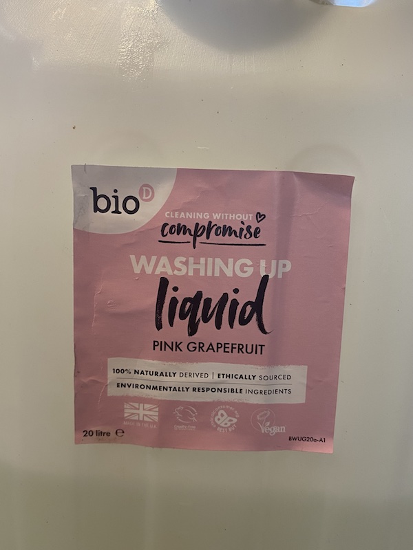 Grapefruit Bio-D Washing Up Liquid ( Select your own Weight)