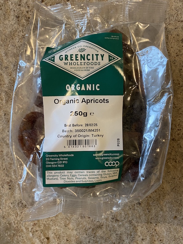 Greencity Organic Unsulphured Apricots 250g